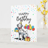  Dalmatische illustratieballonnen Verjaardag Kaart (Gele Bloem)