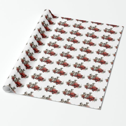 Dalmatische jongen met een Speelgoed-brandwagen Cadeaupapier (Uitgerold)