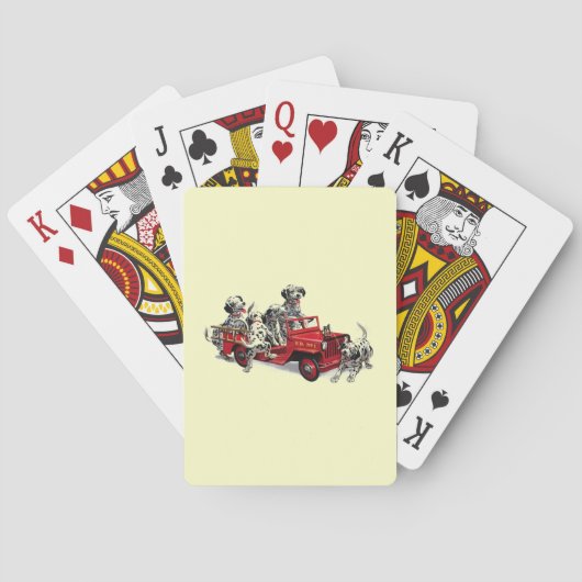 Dalmatische jongen met vuurwapen speelkaarten (Achterkant)