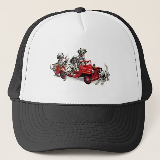 Dalmatische jongen met vuurwapen trucker pet (Voorkant)