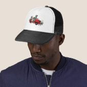 Dalmatische jongen met vuurwapen trucker pet (In situ)