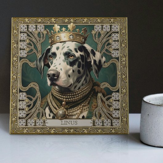 Dalmatische juweel-verfraaide Art Deco gepersonali Tegeltje