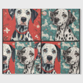 Dalmatische kerst cadeaupapier (Vlak)