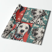 Dalmatische kerst cadeaupapier (Uitgerold)