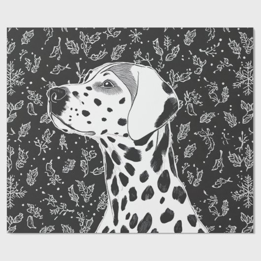 Dalmatische kerst cadeaupapier (Vlak)