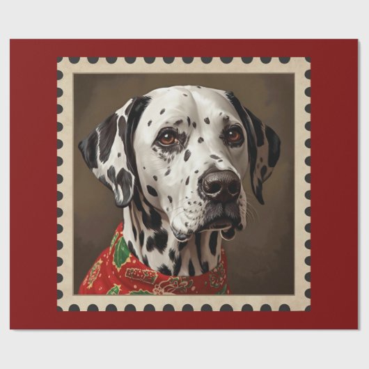Dalmatische kerst cadeaupapier (Vlak)