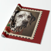 Dalmatische kerst cadeaupapier (Uitgerold)