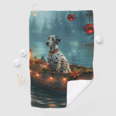 Dalmatische Kerst Feestelijke Reis Golfhanddoek (Insitu)
