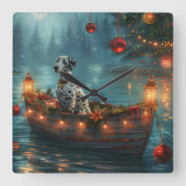 Dalmatische Kerst Feestelijke Reis Vierkante Klok (Voorkant)