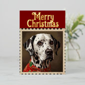 Dalmatische kerst folie feestdagenkaart (Staand Voorkant)