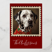 Dalmatische kerst folie feestdagenkaart (Achterkant)