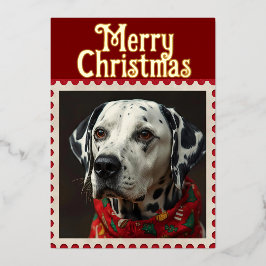 Dalmatische kerst folie feestdagenkaart
