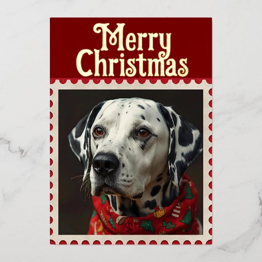 Dalmatische kerst folie feestdagenkaart (Voorkant)