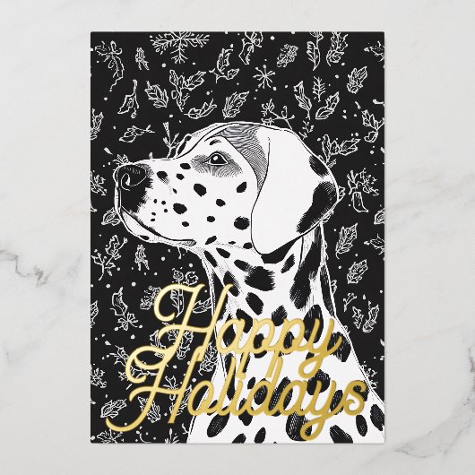 Dalmatische kerst folie feestdagenkaart (Voorkant)