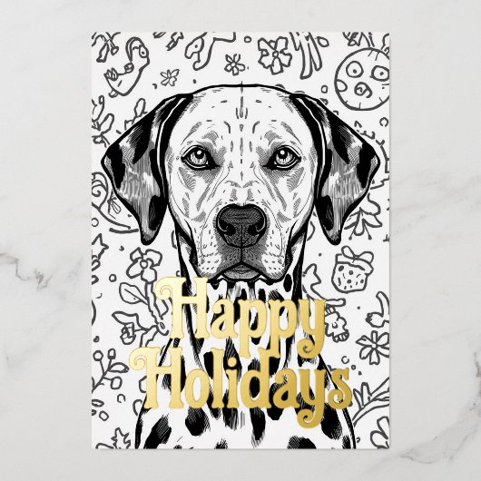Dalmatische kerst folie feestdagenkaart (Voorkant)