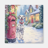 Dalmatische Kerst Postbus Kerst Kunst Magneet (Voorkant)