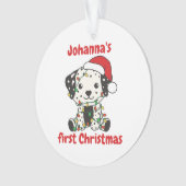 Dalmatische kerstbaby's eerste Kerstmis Ornament (voorkant)