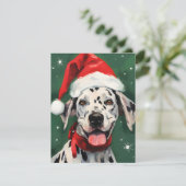 Dalmatische Kerstborstel schilderij kunstwerk Feestdagenkaart (Staand voorkant)