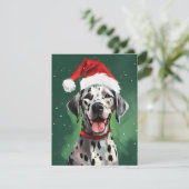 Dalmatische Kerstborstel schilderij kunstwerk Feestdagenkaart (Staand voorkant)