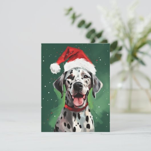 Dalmatische Kerstborstel schilderij kunstwerk Feestdagenkaart (Staand voorkant)