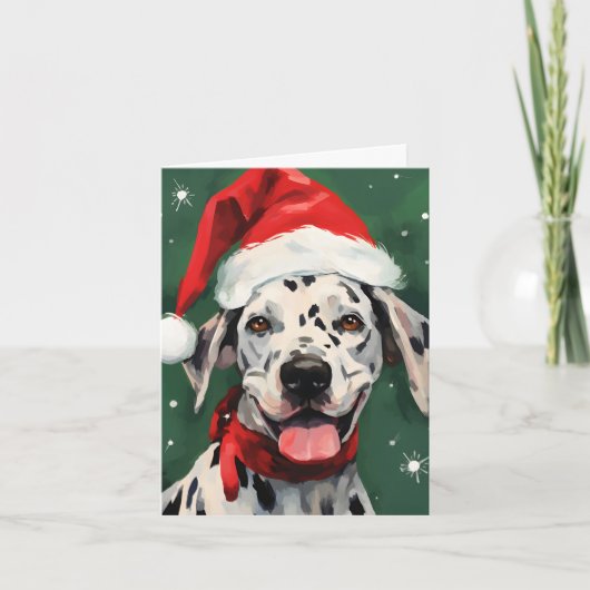 Dalmatische Kerstborstel schilderij kunstwerk Kaart (Voorkant)