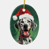 Dalmatische Kerstborstel schilderij kunstwerk Keramisch Ornament (Voorkant)