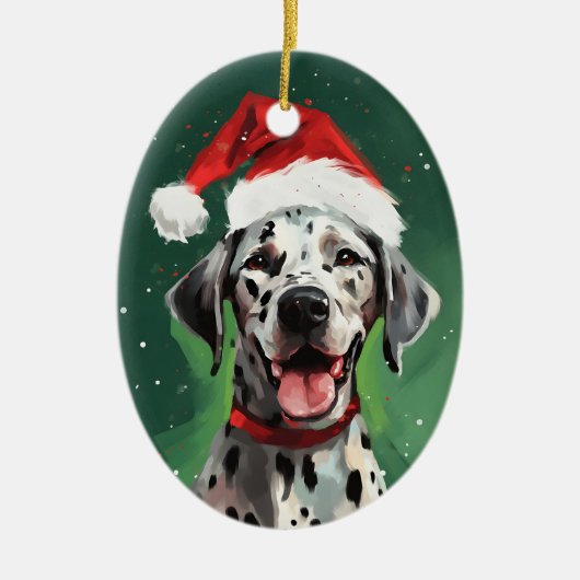 Dalmatische Kerstborstel schilderij kunstwerk Keramisch Ornament (Voorkant)