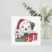 Dalmatische kerstcadeau Winter Dogs Feestdagenkaart (Staand voorkant)