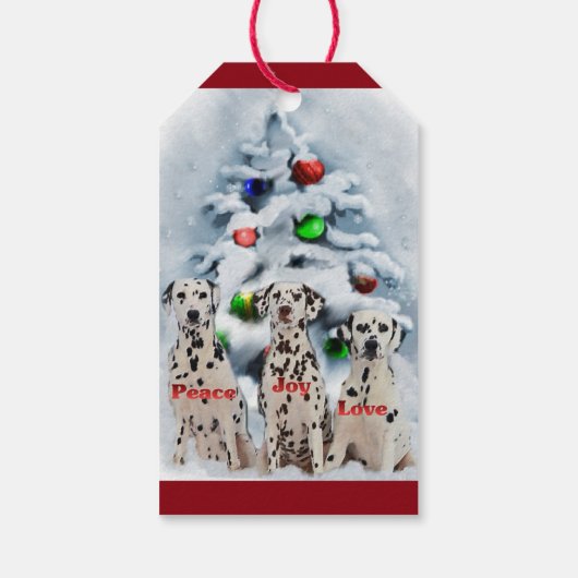 Dalmatische kerstcadeautjes cadeaulabel (Achterkant)