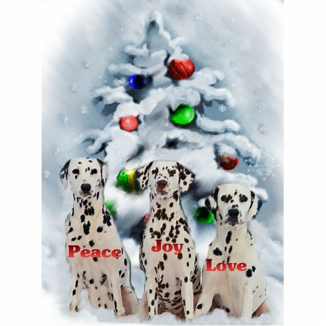 Dalmatische kerstcadeautjes fotobeeldje ornament (Voorkant)