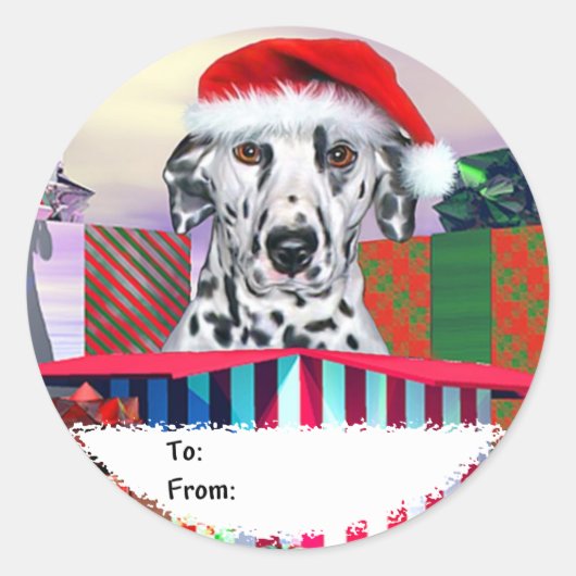 Dalmatische kerstcadeautjes Labels (Voorkant)