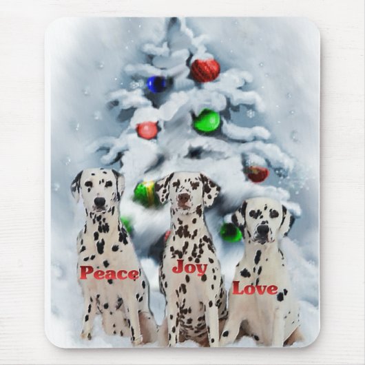 Dalmatische kerstcadeautjes muismat (Voorkant)