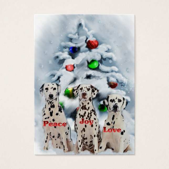 Dalmatische kerstcadeautjes visitekaartjes (Voorkant)