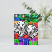 Dalmatische kerstcadeautjes voor kerstmis feestdagenkaart (Staand voorkant)