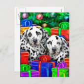 Dalmatische kerstcadeautjes voor kerstmis feestdagenkaart (Voorkant / Achterkant)