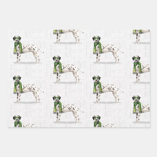 Dalmatische Kersthond en Plaid Inpakpapier Vel (Voorkant 2)