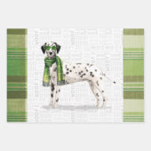 Dalmatische Kersthond en Plaid Inpakpapier Vel (Voorkant)