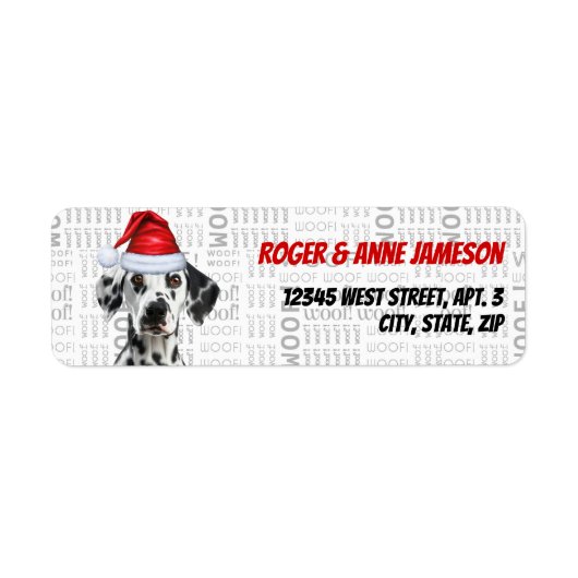 Dalmatische Kersthond Retouradres Etiket (Voorkant)