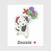 Dalmatische kersthond Winterdieren Dogs Sticke Sticker (Vel)