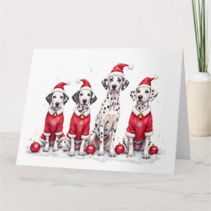 Dalmatische kerstjurk met kerstmuts kaart