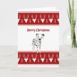 Dalmatische kerstKaart Rood & Wit, zwarte vlekken Feestdagen Kaart