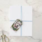 Dalmatische Kerstkrans Feestelijke Pup Cadeaulabel (Met Touw)