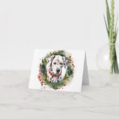 Dalmatische Kerstkrans Feestelijke Pup Kaart (Voorkant)