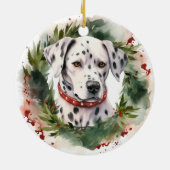 Dalmatische Kerstkrans Feestelijke Pup Keramisch Ornament (Achterkant)