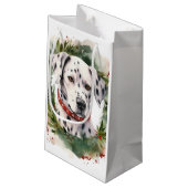 Dalmatische Kerstkrans Feestelijke Pup Klein Cadeauzakje (Achterkant Gekanteld)