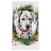 Dalmatische Kerstkrans Feestelijke Pup Klein Cadeauzakje (Voorkant)