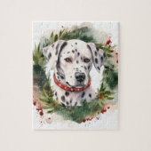 Dalmatische Kerstkrans Feestelijke Pup Legpuzzel (Verticaal)