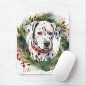 Dalmatische Kerstkrans Feestelijke Pup Muismat (Met muis)