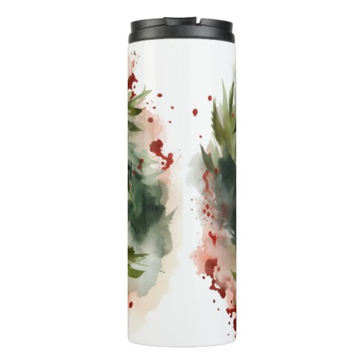 Dalmatische Kerstkrans Feestelijke Pup Thermosbeker (Achterkant)