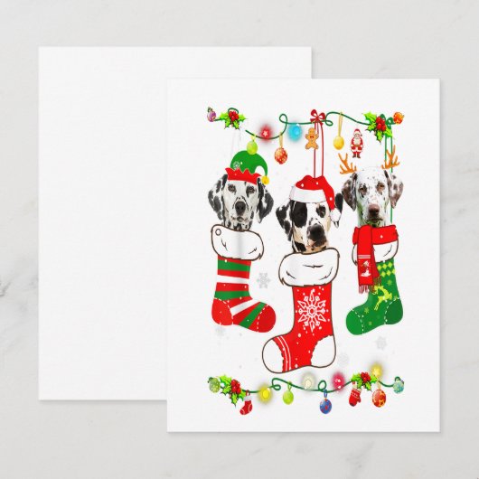 Dalmatische kerstlampjes Gift Funny Xmas Dog Lov Kaart (Voorkant / Achterkant)